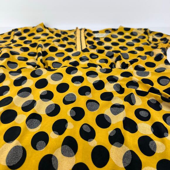 Bettie Page by Tatyana Polka Dot Yellow And Black Wiggle Retro Pin Up Dress XXL - Picture 6 of 15